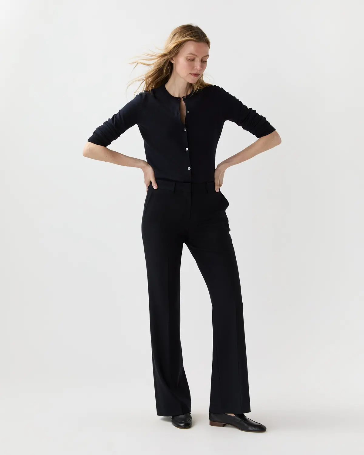 Lane Pant In Navy 3-Ply Plainweave 1