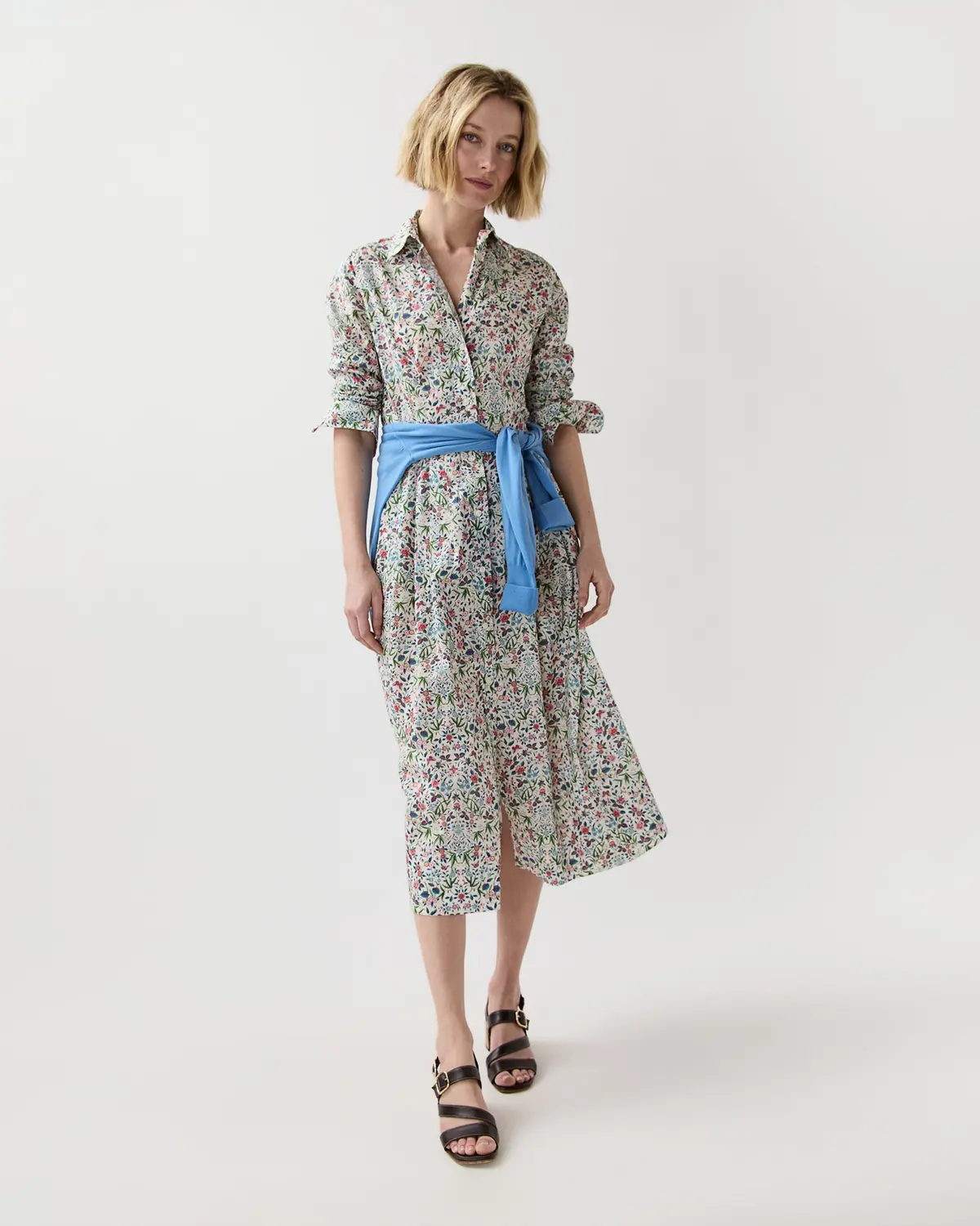 Classic Shirtwaist Dress In Alabaster/Multi Tapestry Liberty Fabric 1