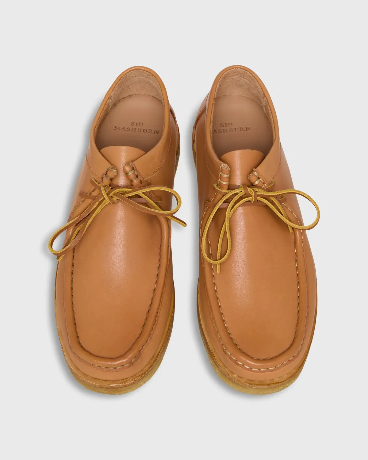 Crepe Lace Up Moccasin In Natural Leather 1