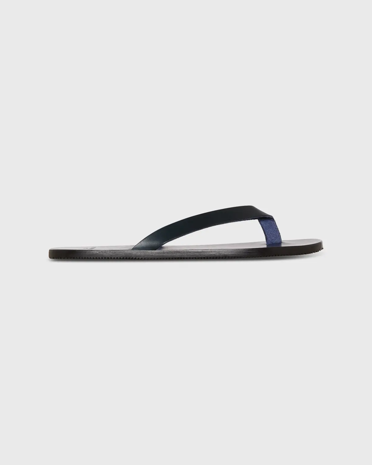 Thong Sandal In Navy Leather 2