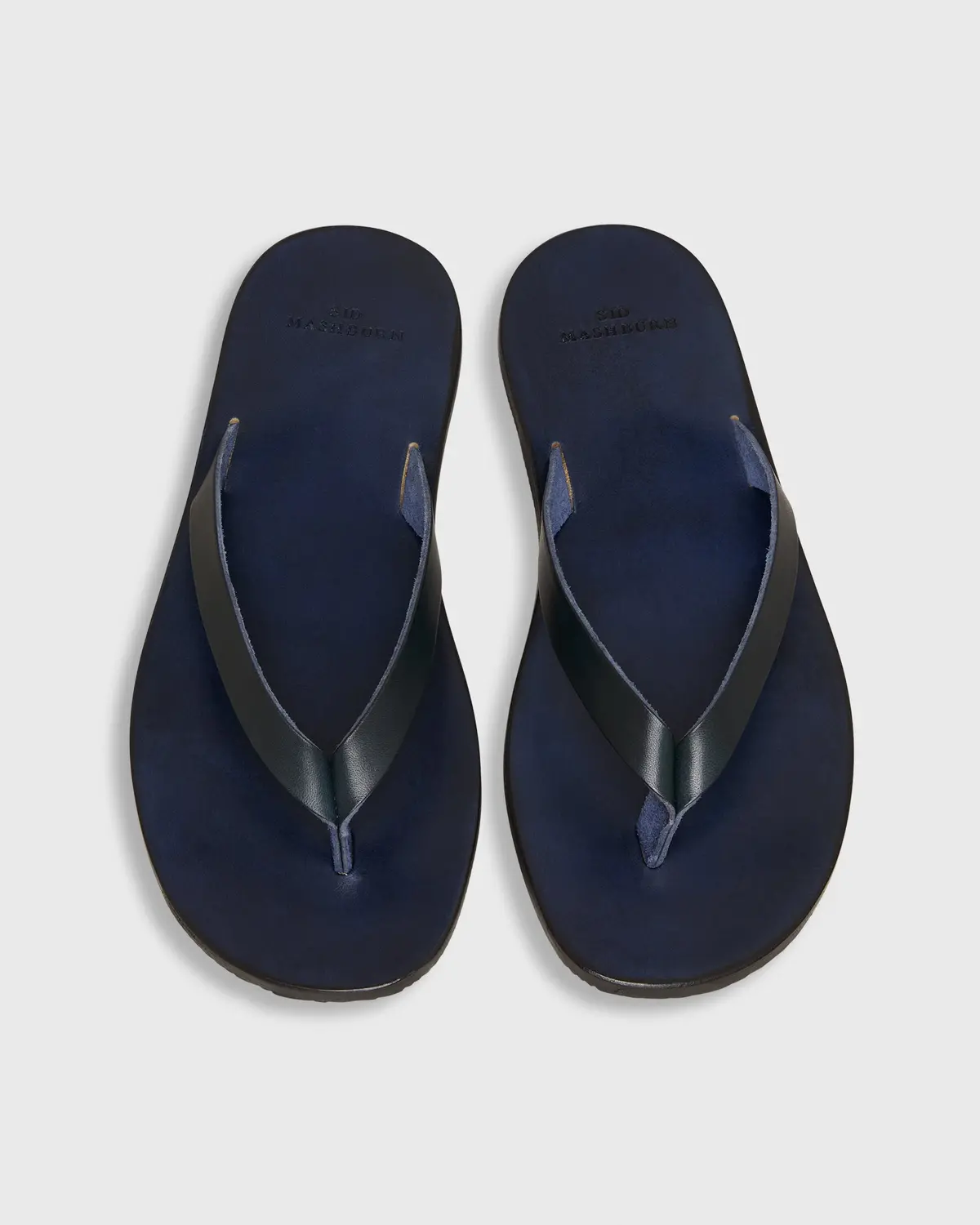 Thong Sandal In Navy Leather 1