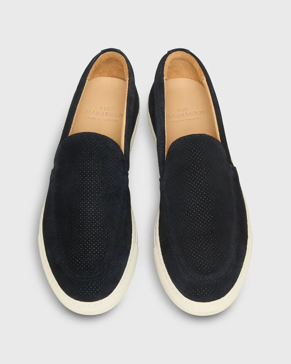 Moccasin Slip-On Sneaker In Navy Perforated Suede 1