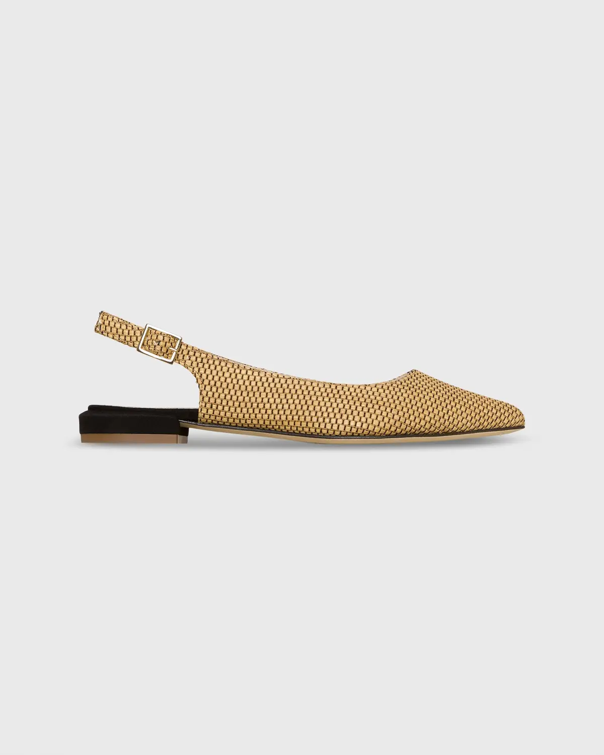 Pamela Slingback Flat In Raffia Camel 1