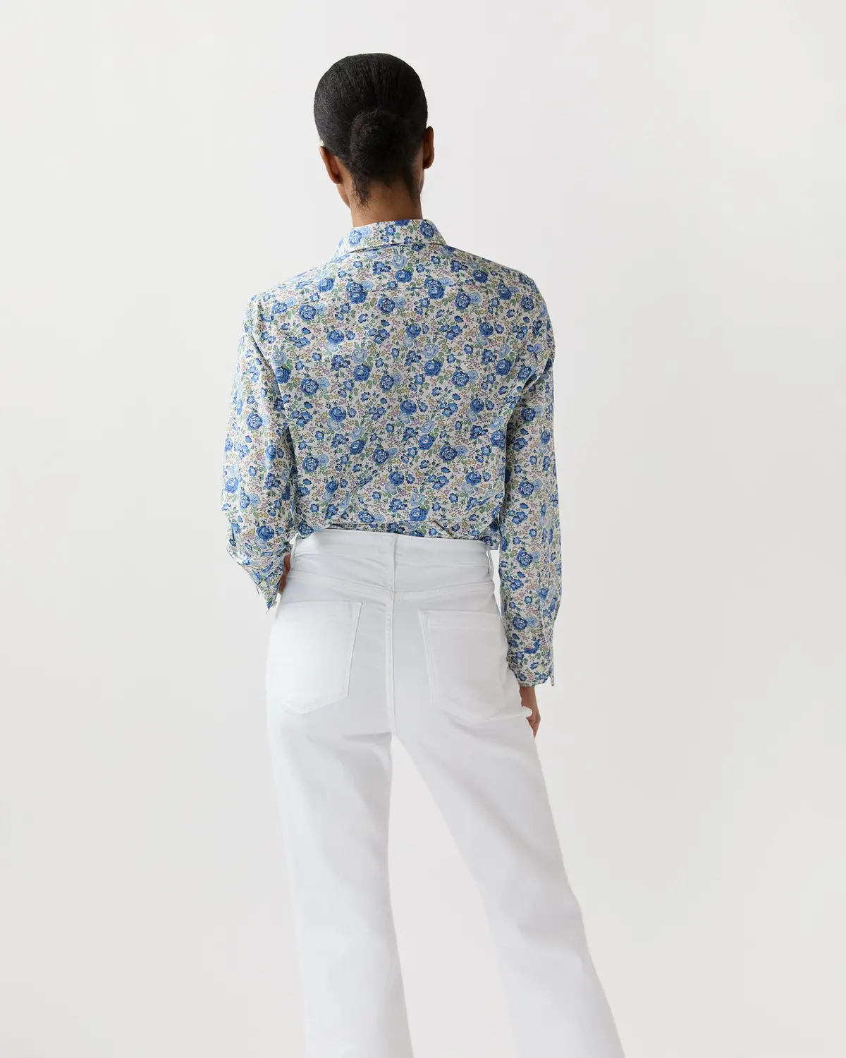 Tomboy Popover Shirt In Blue/Multi Felicite Liberty Fabric 5