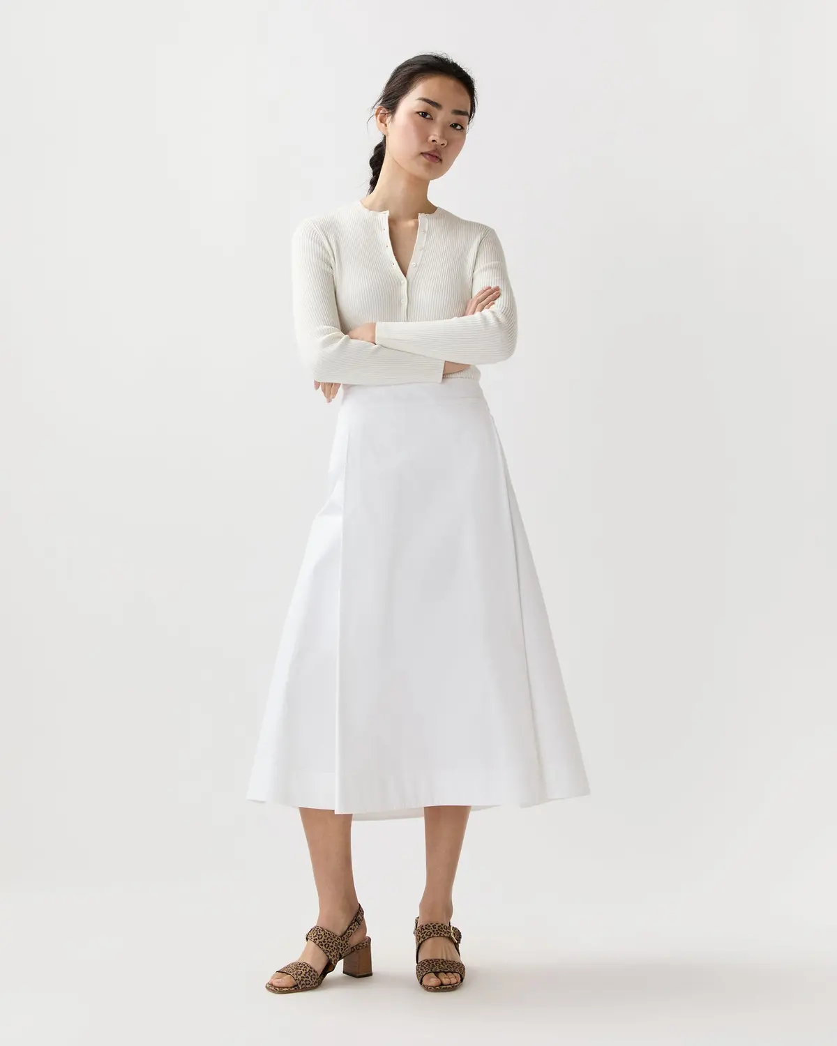 Sophia Skirt In White Poplin 1