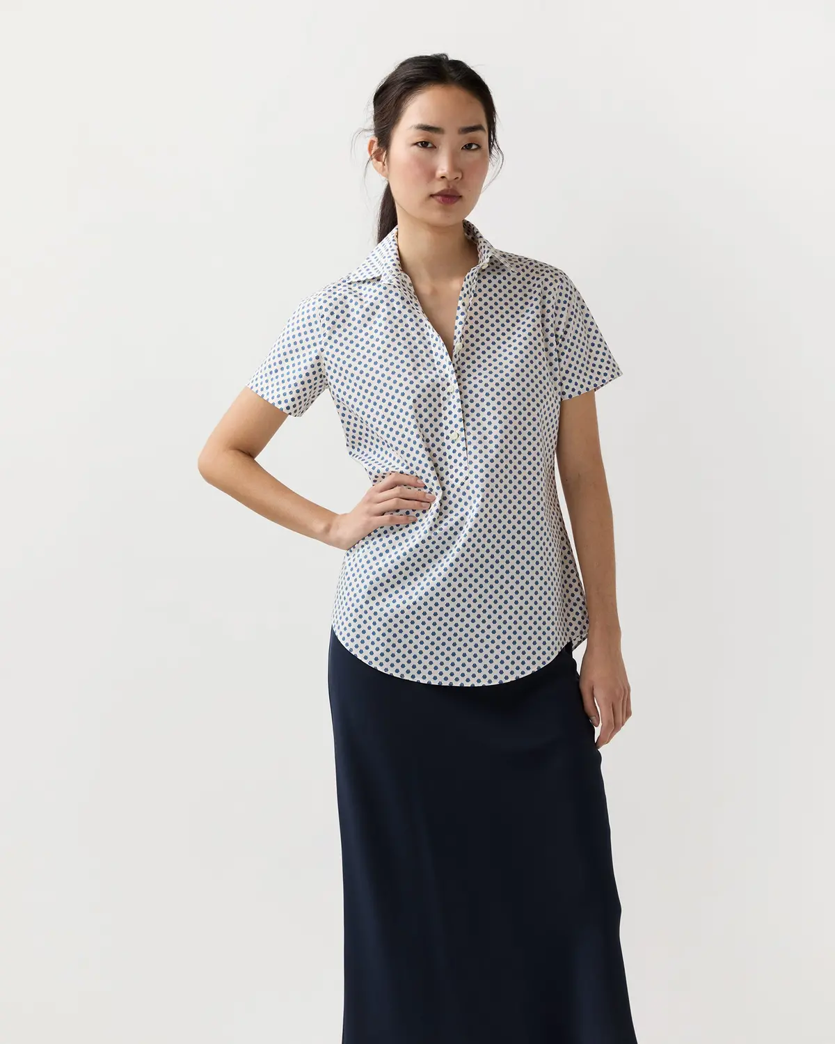 Scout Shirt In Ivory/Blue Bonis Provençal Printed Poplin 1