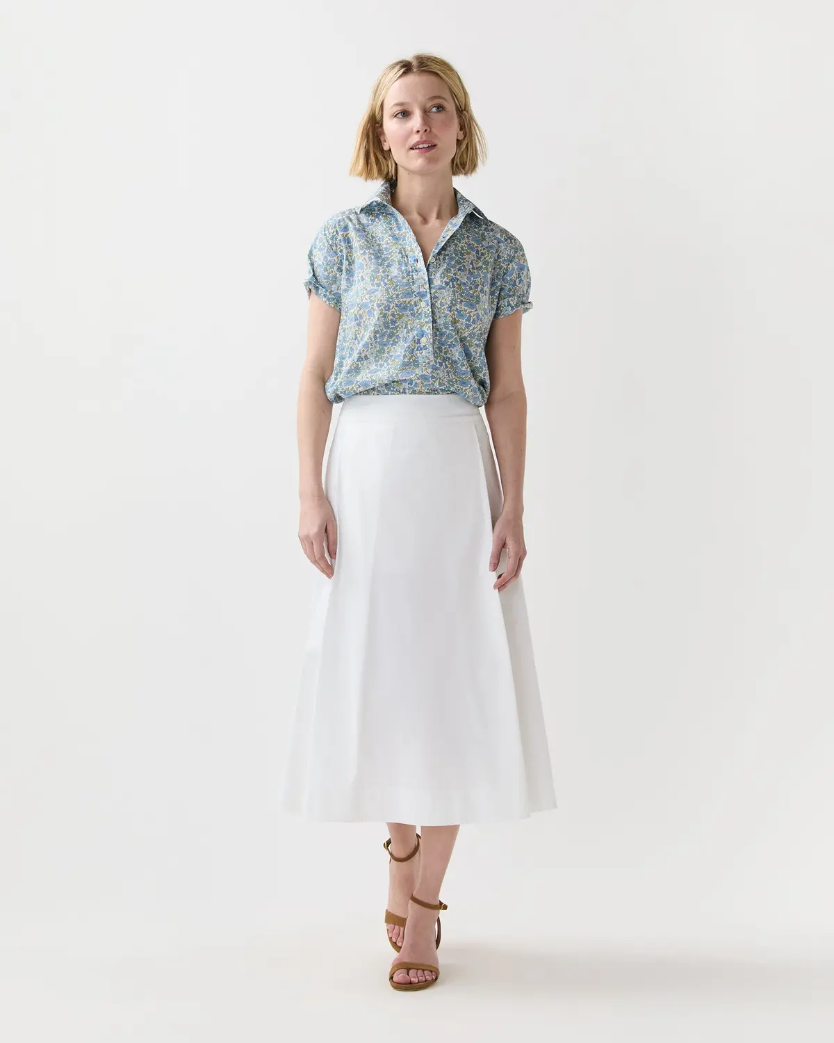 Scout Shirt In Blue/Multi Poppy And Daisy Liberty Fabric 3