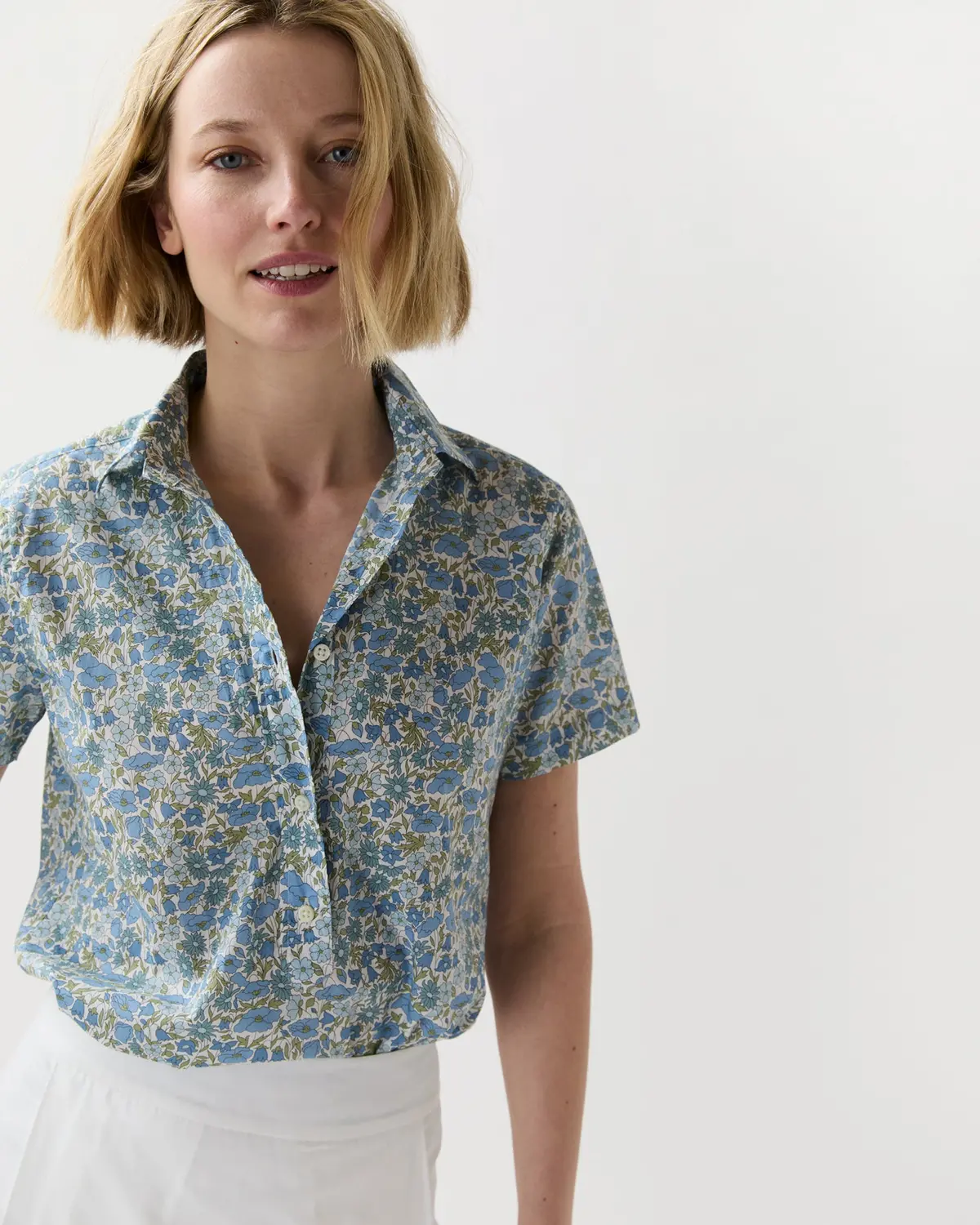 Scout Shirt In Blue/Multi Poppy And Daisy Liberty Fabric 2