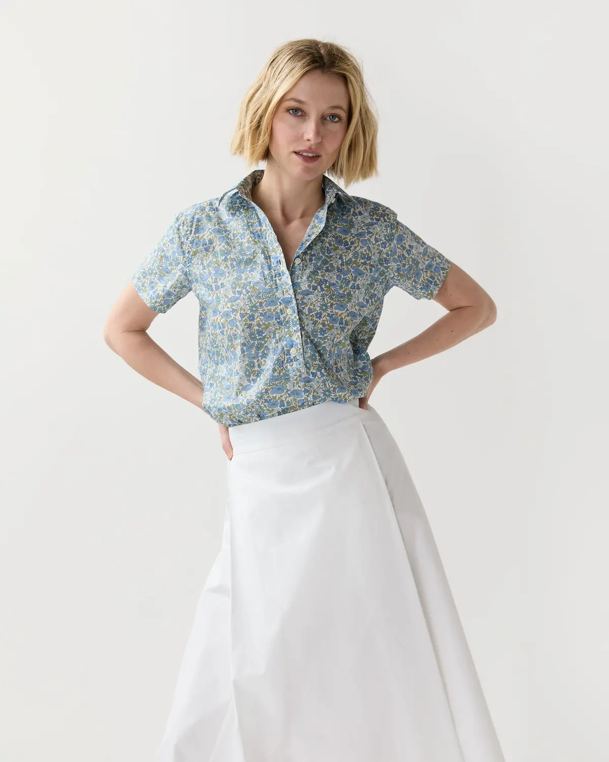 Scout Shirt In Blue/Multi Poppy And Daisy Liberty Fabric 1