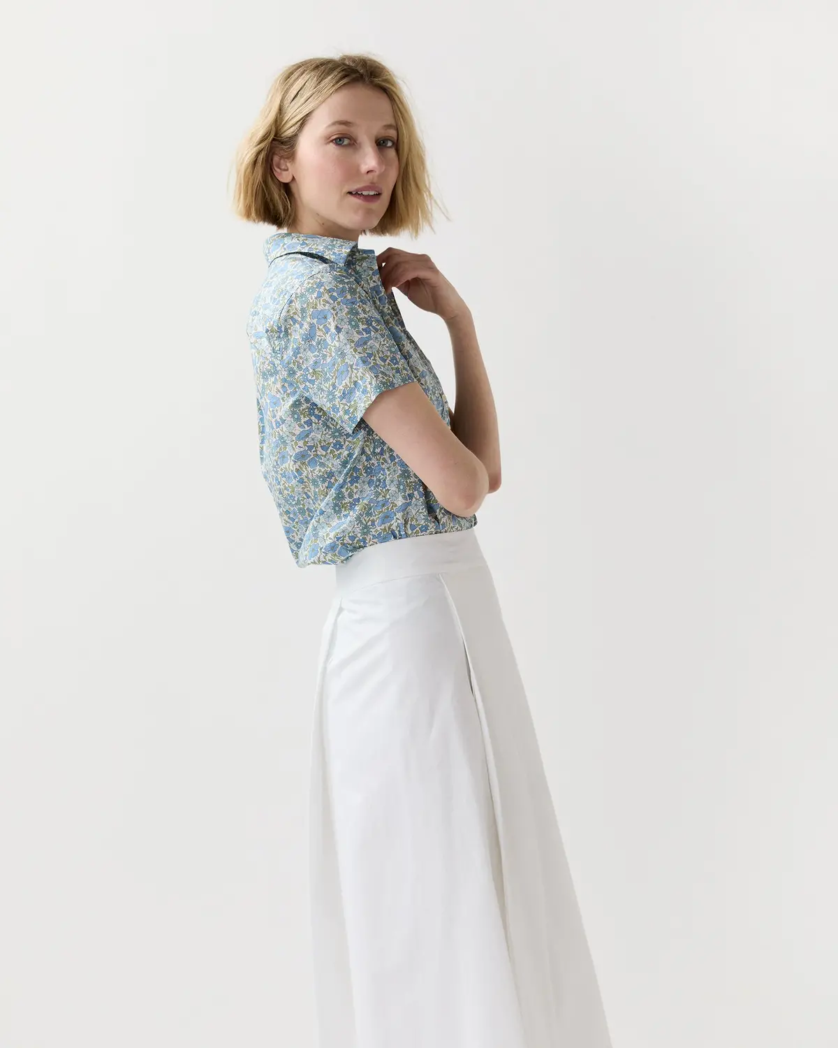 Scout Shirt In Blue/Multi Poppy And Daisy Liberty Fabric 5