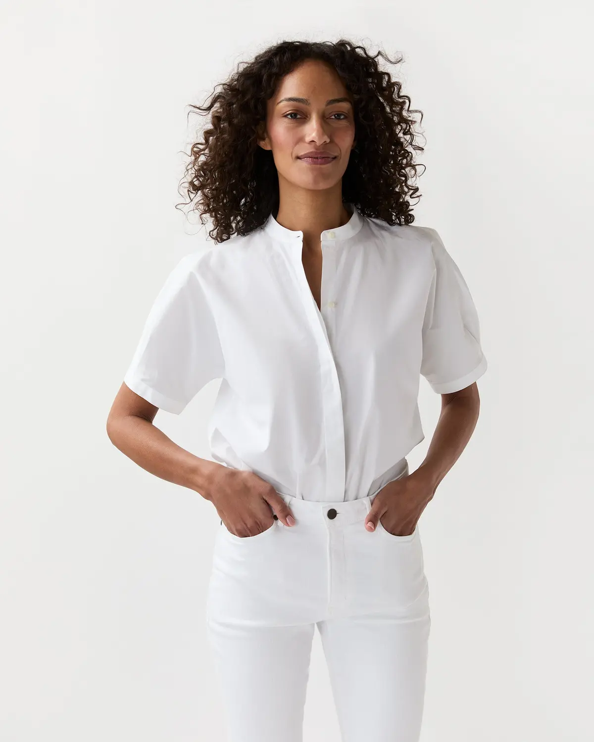 Perry Shirt In White Poplin 1