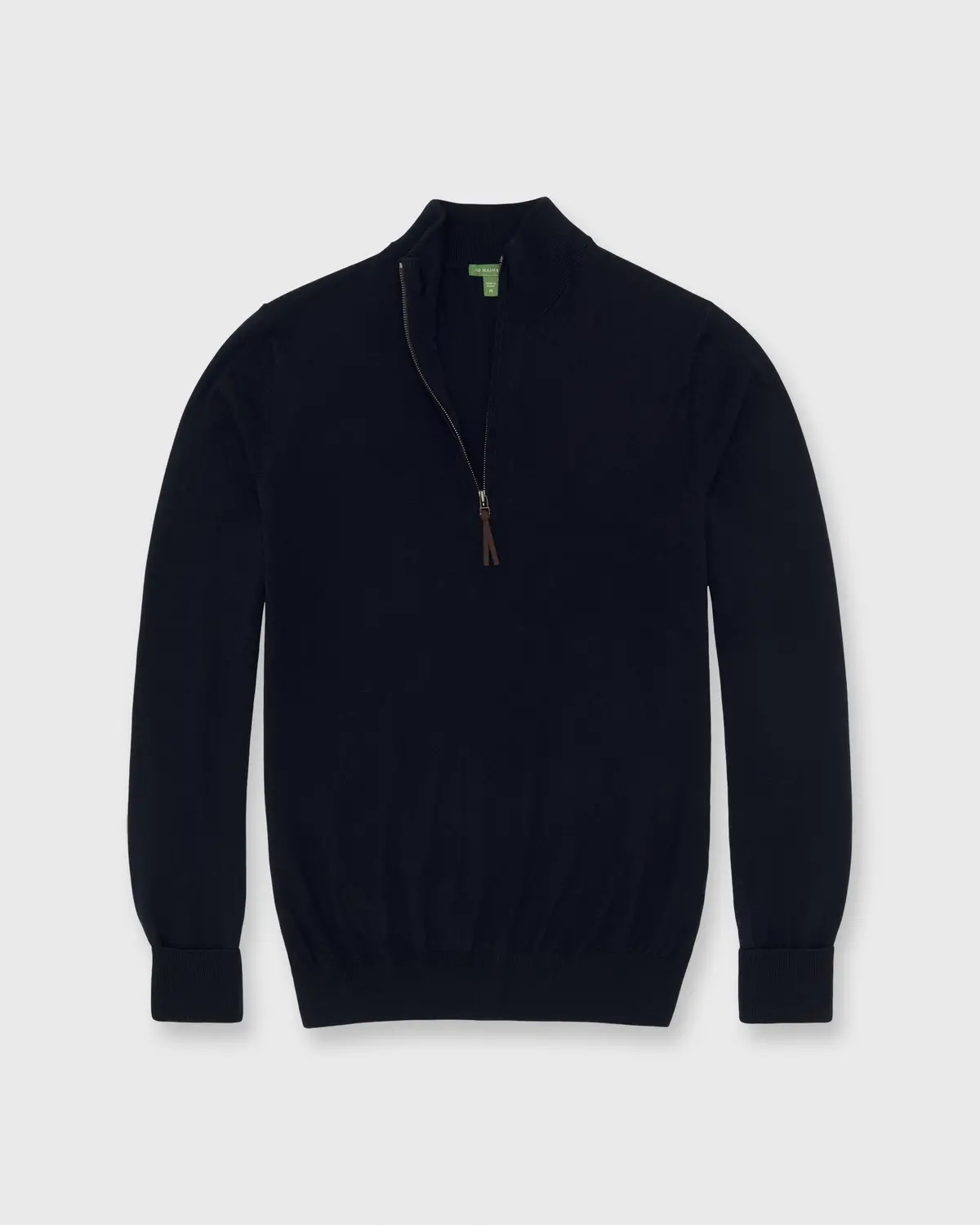 Fine-Gauge Half-Zip Sweater In Navy Escorial Wool 1