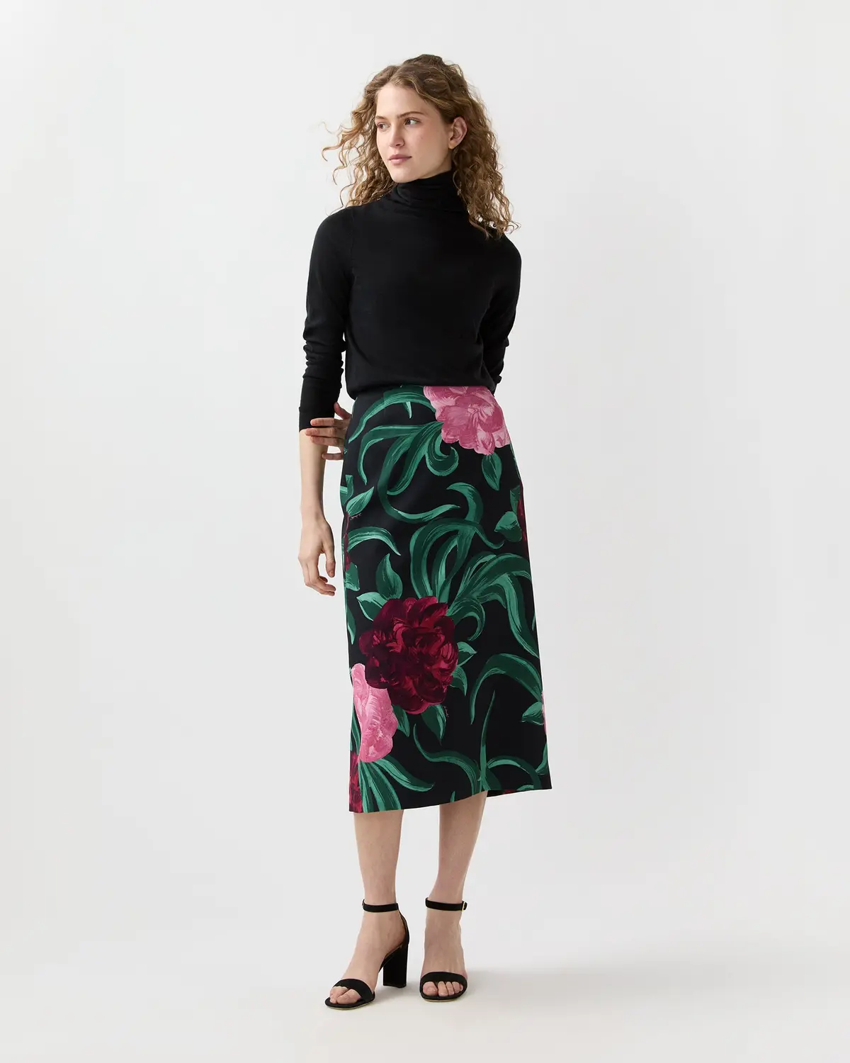 Pencil Skirt In Peony 1