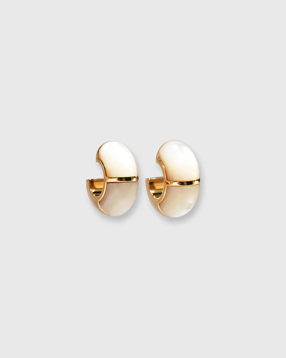 Zellige Hoop Earrings In Mother Of Pearl 1