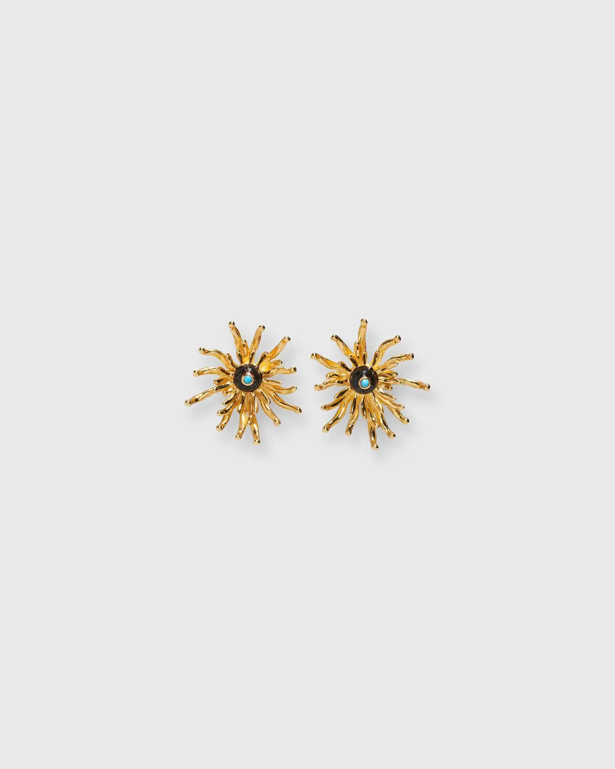 Cactus Flower Studs In Gold 1
