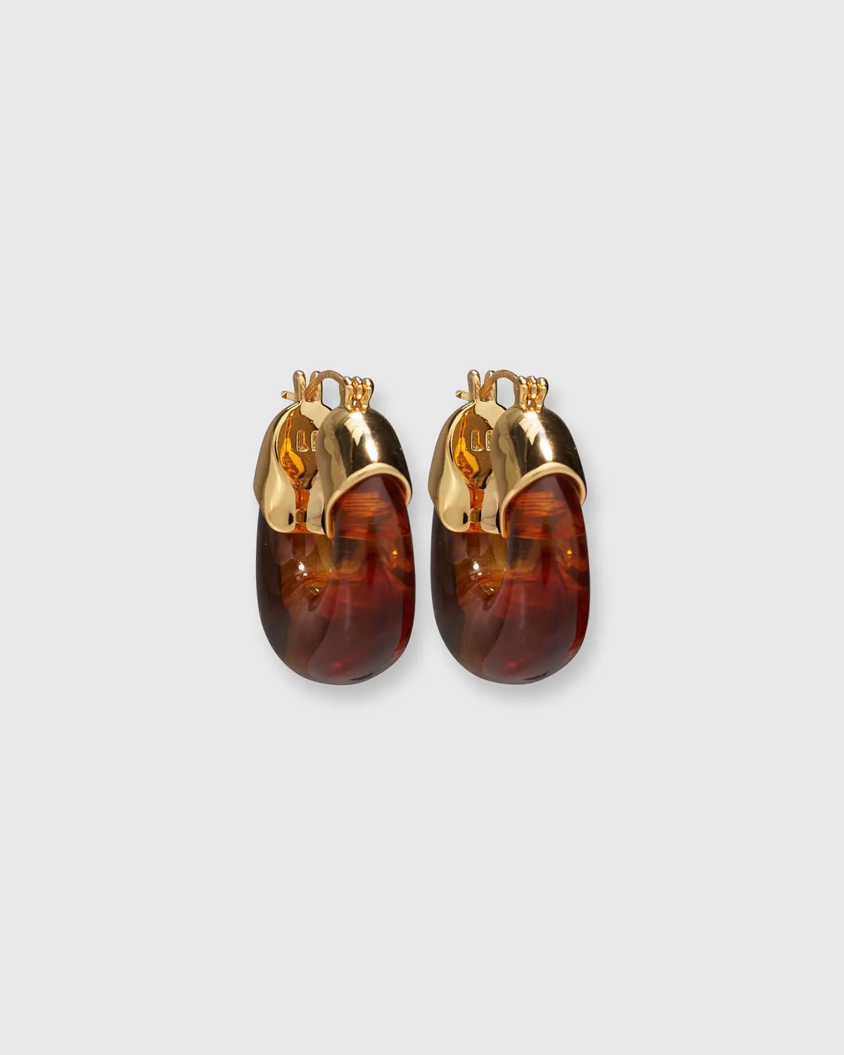Mini Organic Hoop Earrings In Tortoise 1