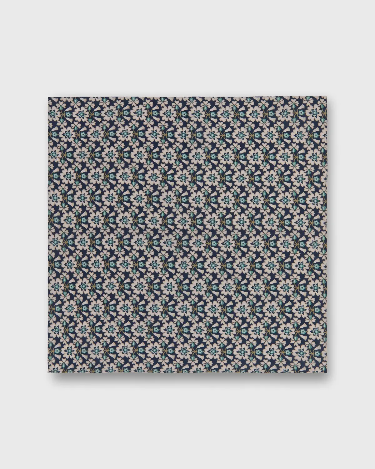 Cotton Print Pocket Square In Pacific/Pink/Aegean Macsen Liberty Fabric 2