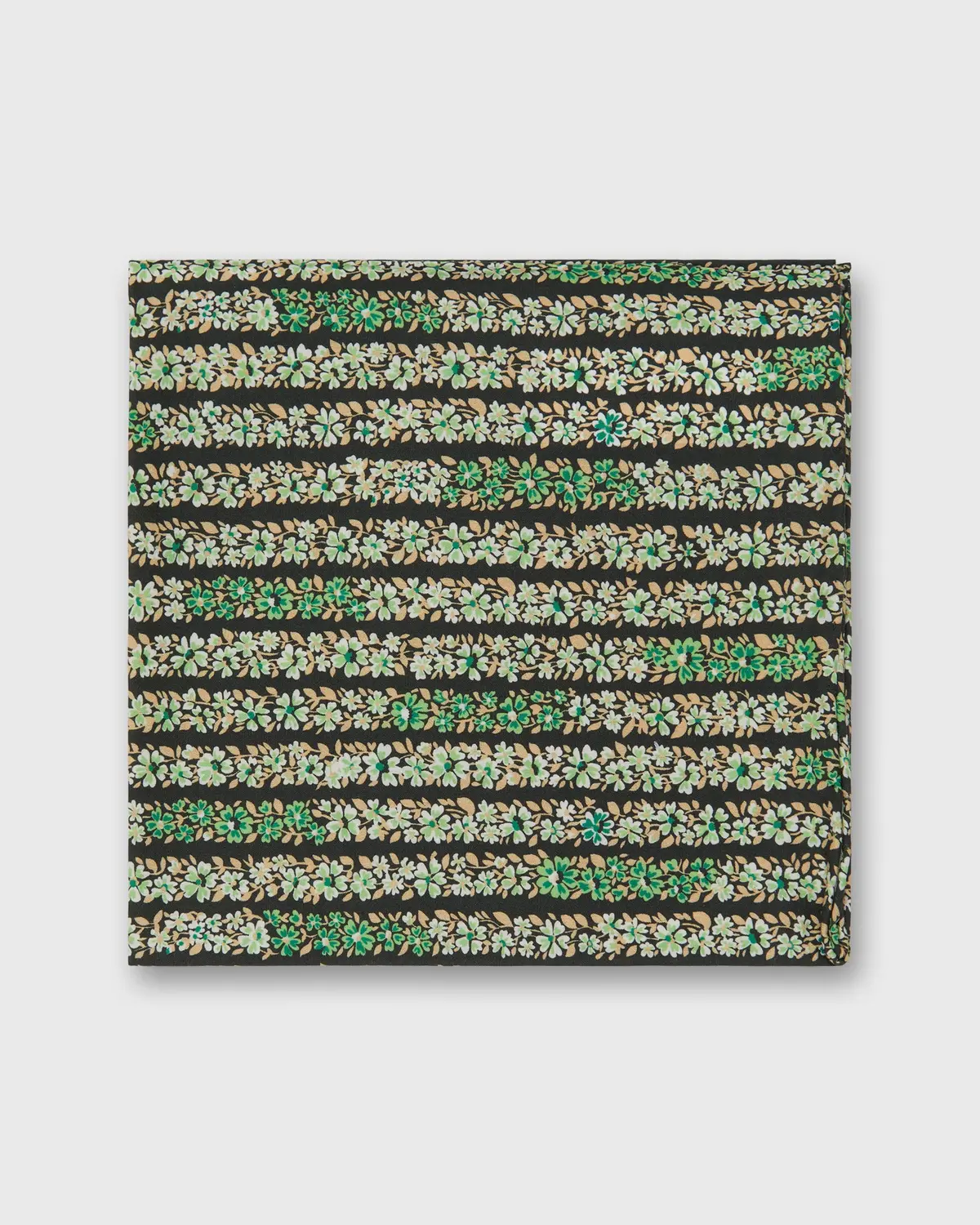 Cotton Print Pocket Square In Sun/Multi Bouquet Printed Poplin 1