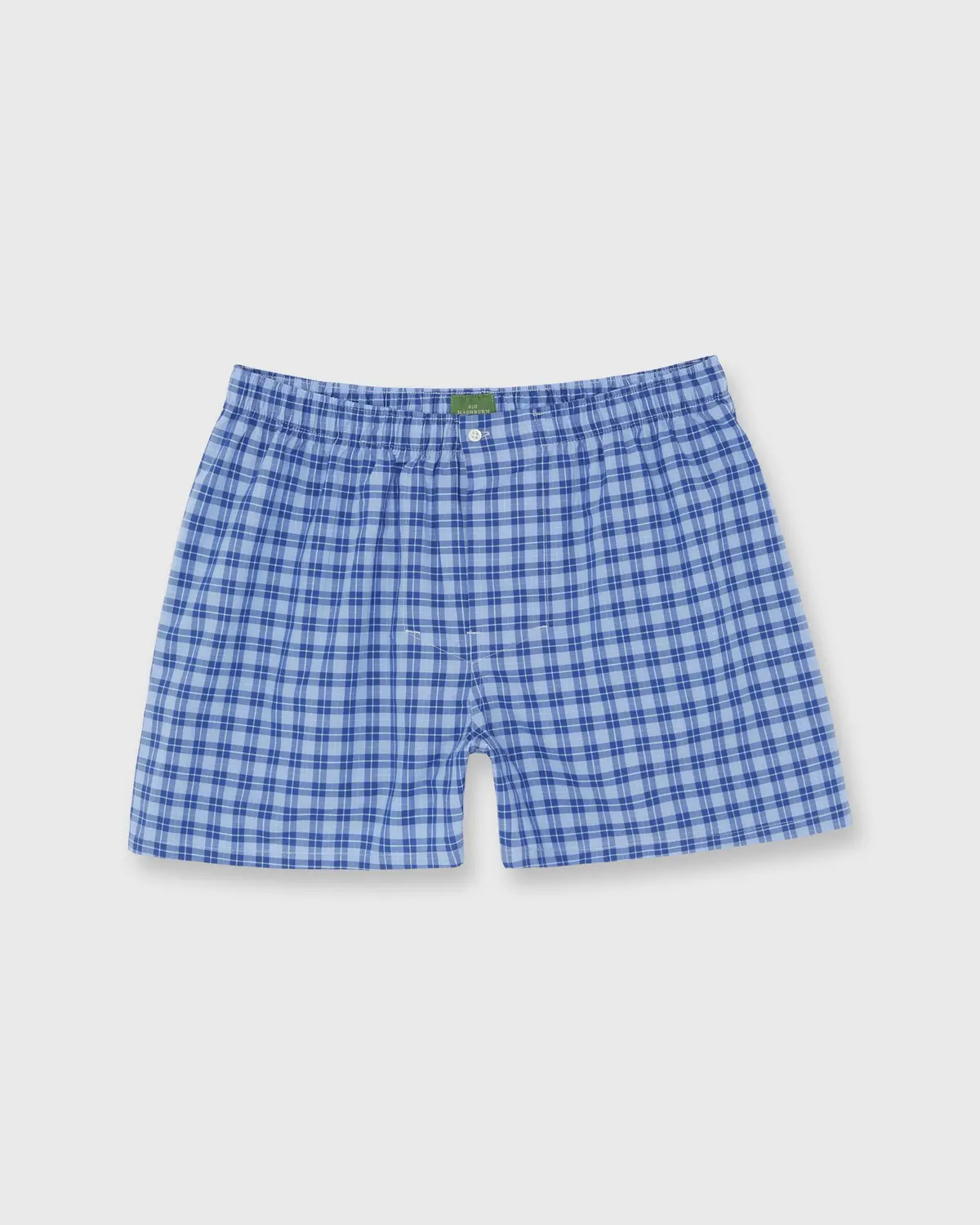 Button-Front Boxer Short In Blue/Sky Tattersall Poplin 1