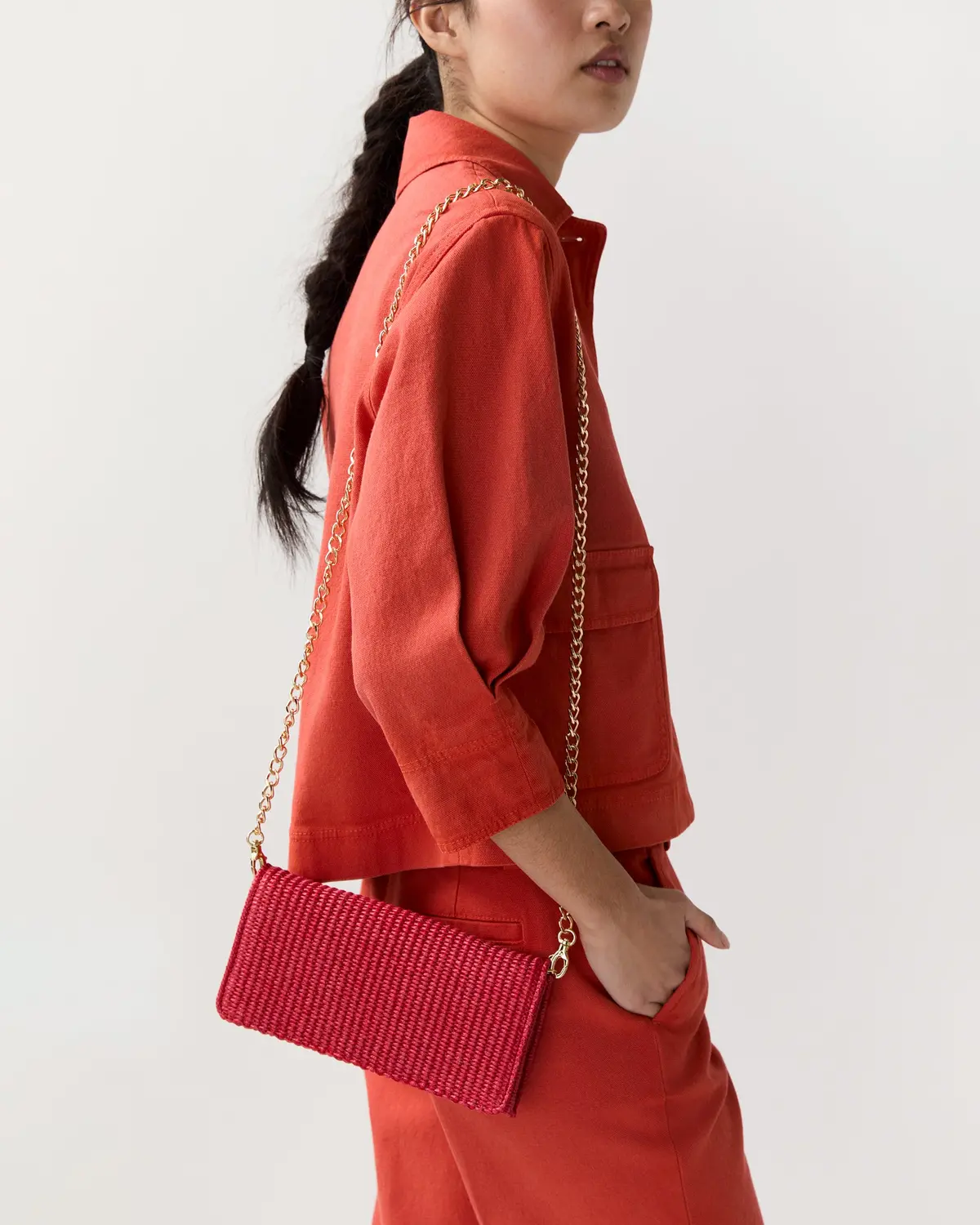 Patricia Clutch In Red Straw 1