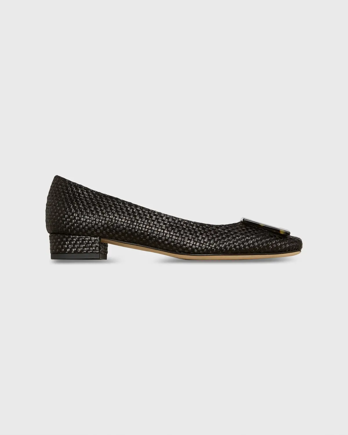 Buckle Shoe In Black Basketweave 1