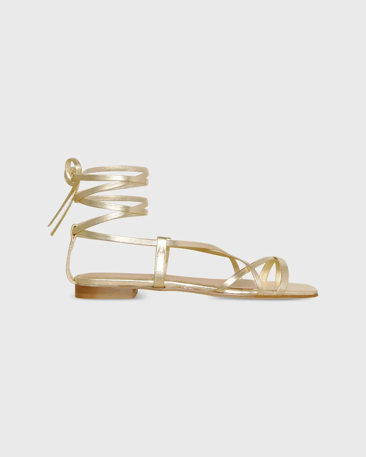 Chloe Tie Sandal In Platino Leather 1