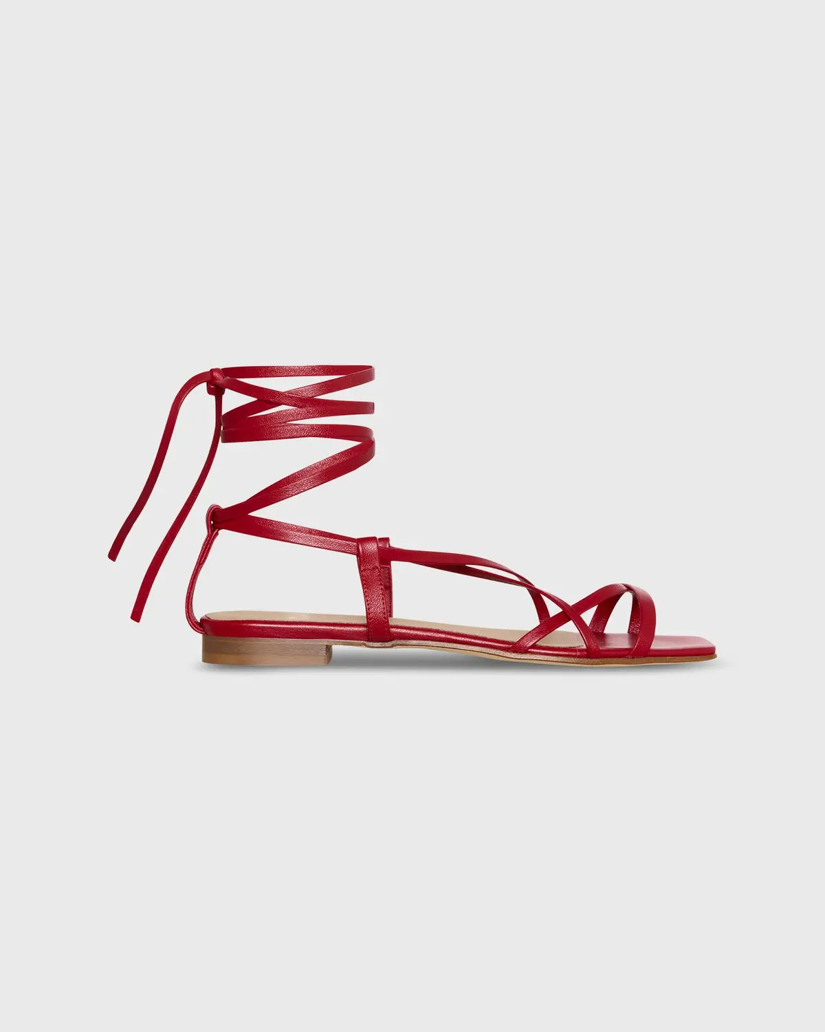 Chloe Tie Sandal In Red Leather 1