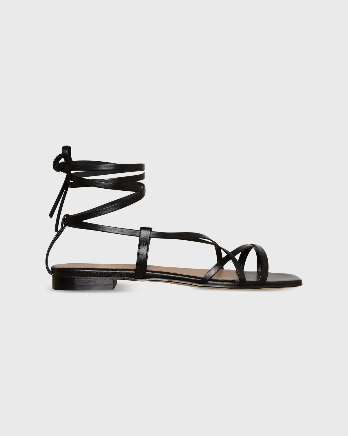 Chloe Tie Sandal In Black Leather 1