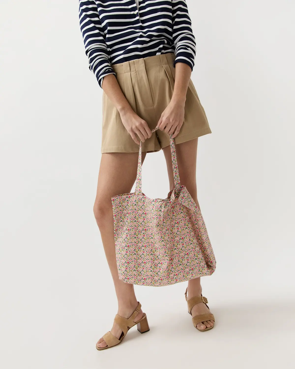 Reusable Tote Bag In Pink/Green Astrid Niva Liberty Fabric 1