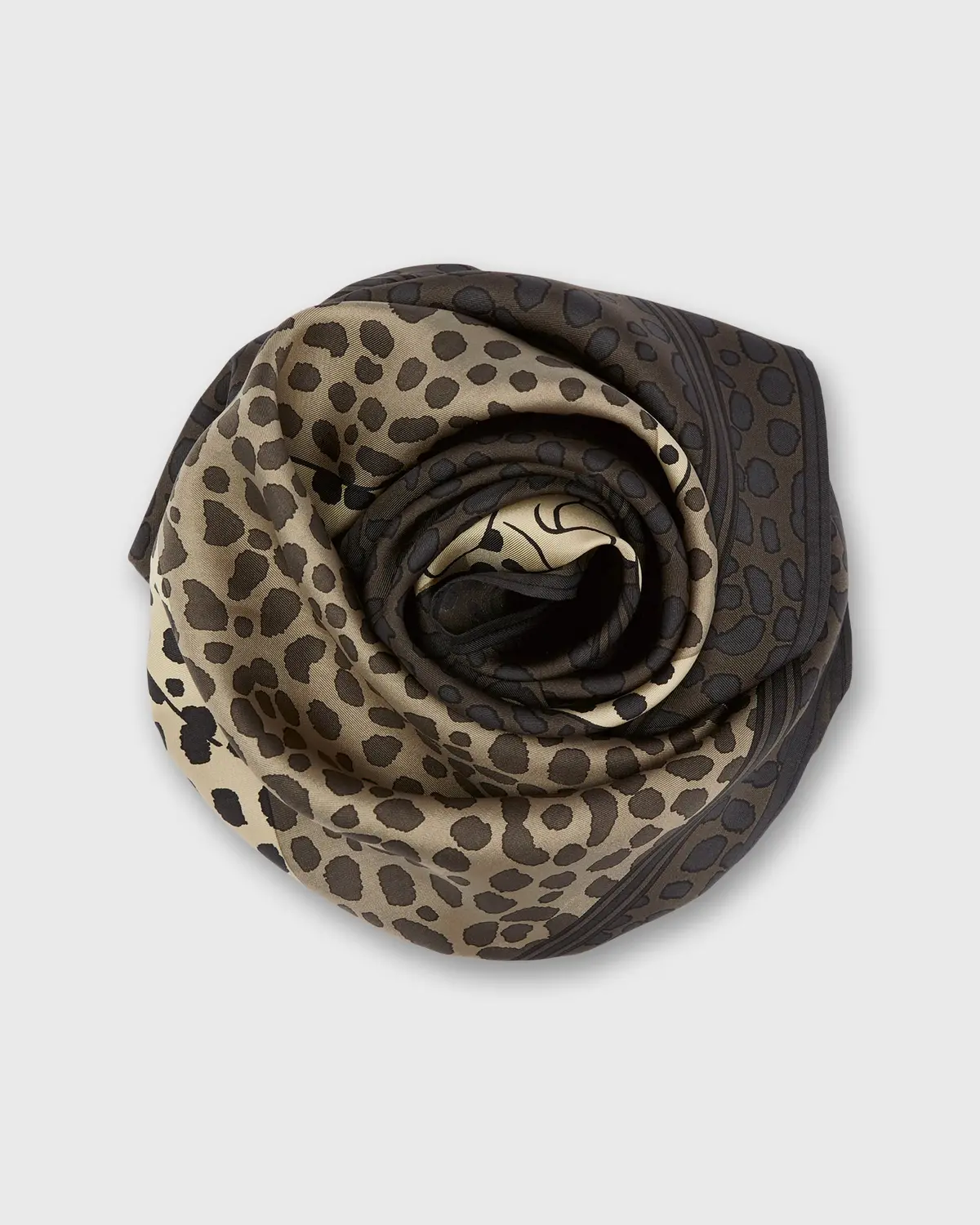 Felis Square Scarf In Grey Silk 1