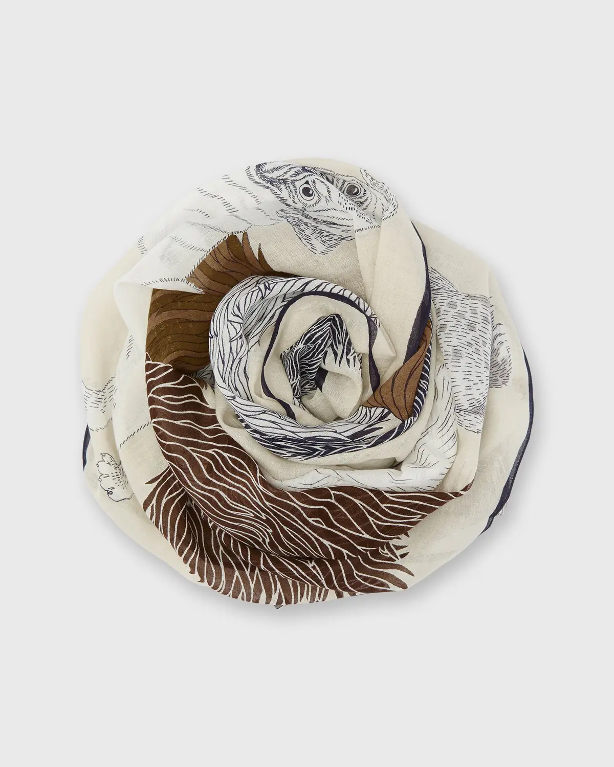 Toutou Scarf In White Cotton 1