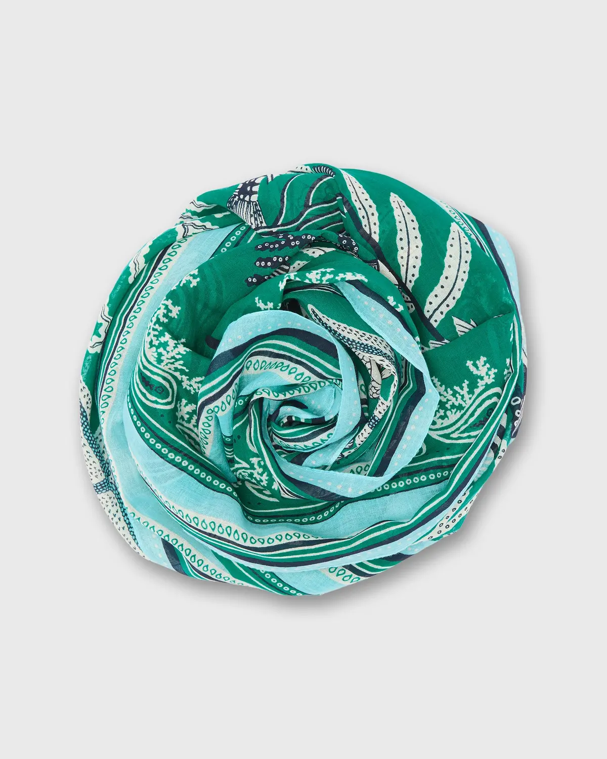 Neptune Scarf In Turquoise Cotton 1