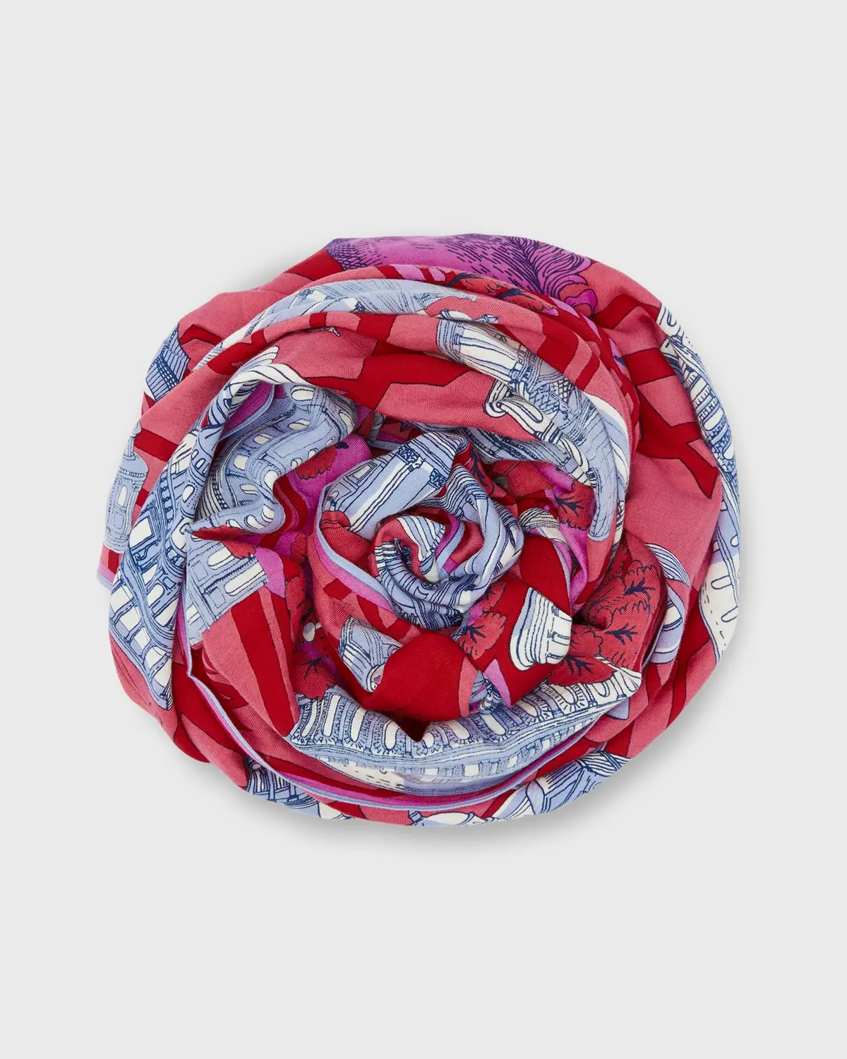 Rome Scarf In Red Cotton Silk 1