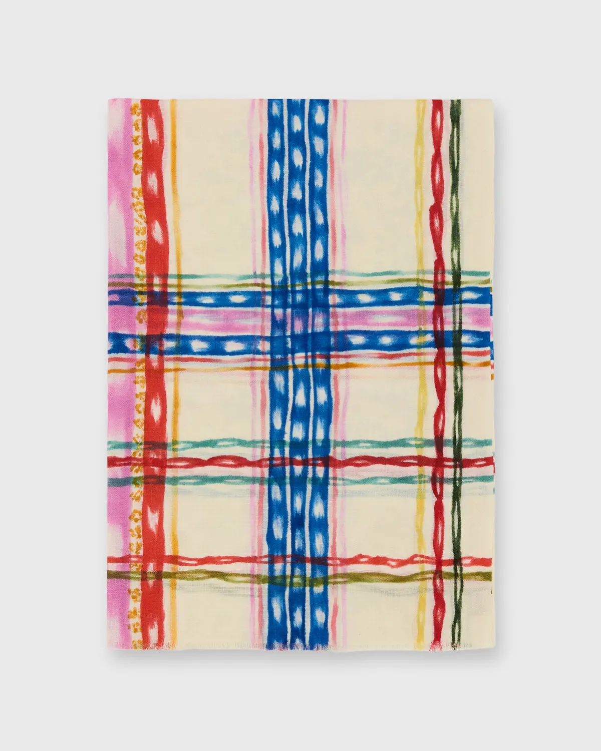Tutti Frutti Tartan Scarf In Ivory Combo 2