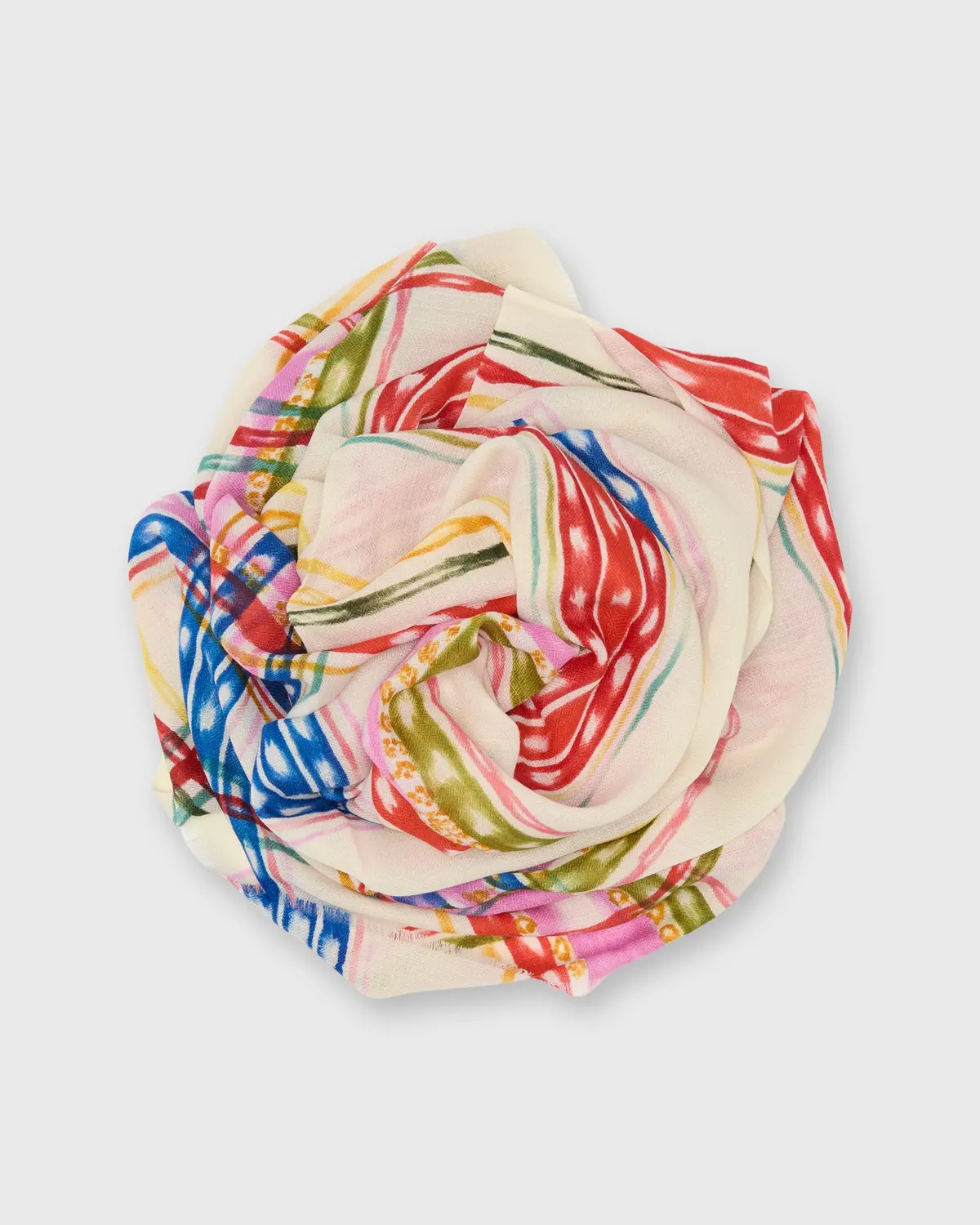 Tutti Frutti Tartan Scarf In Ivory Combo 1