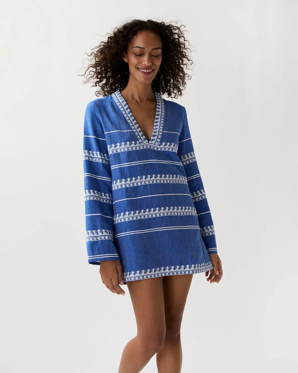 Raey Column Dress In Tebibi Blue 2