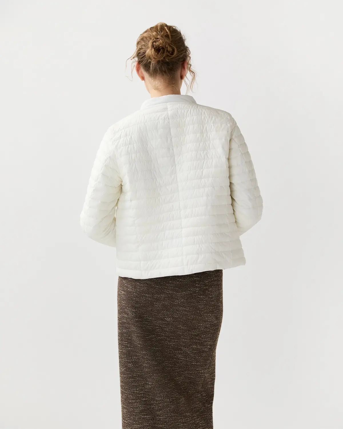 Matte/Shiny Reversible Short Jacket In White 5