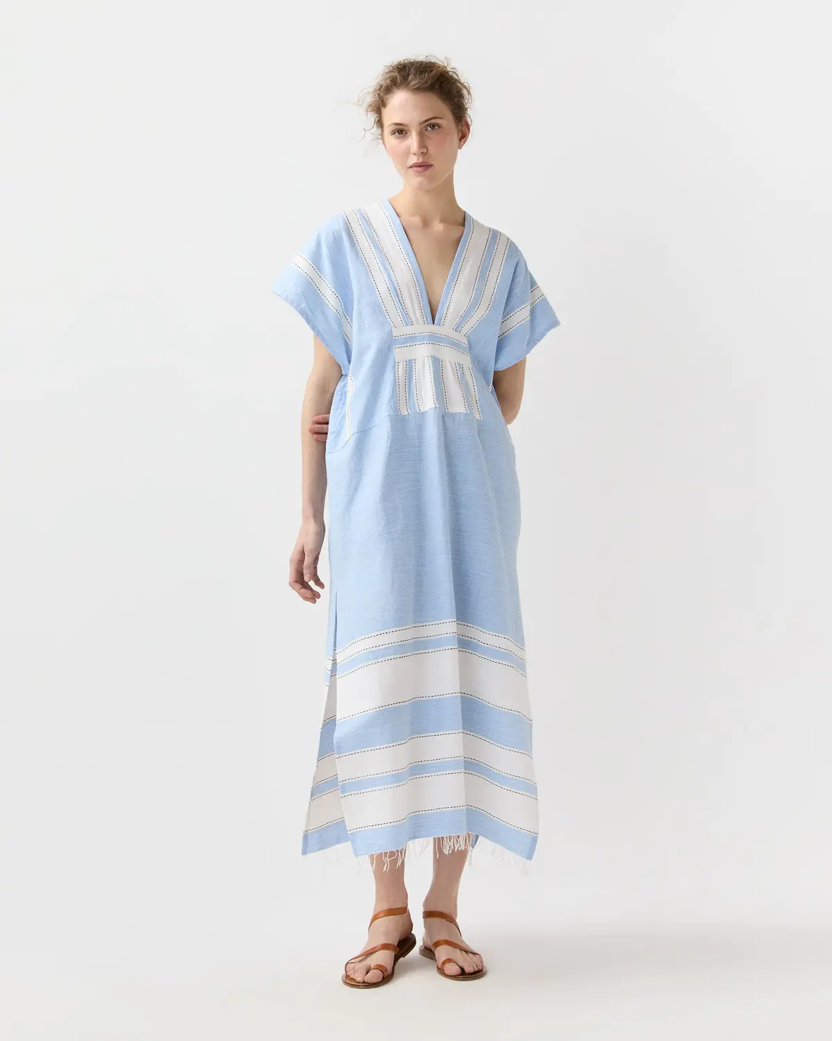 Gasira V-Neck Caftan In Debre Sky 1