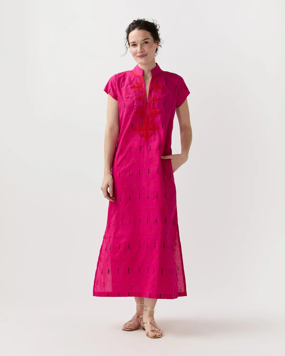 New York Maxi Boho Dress In Fuchsia 1