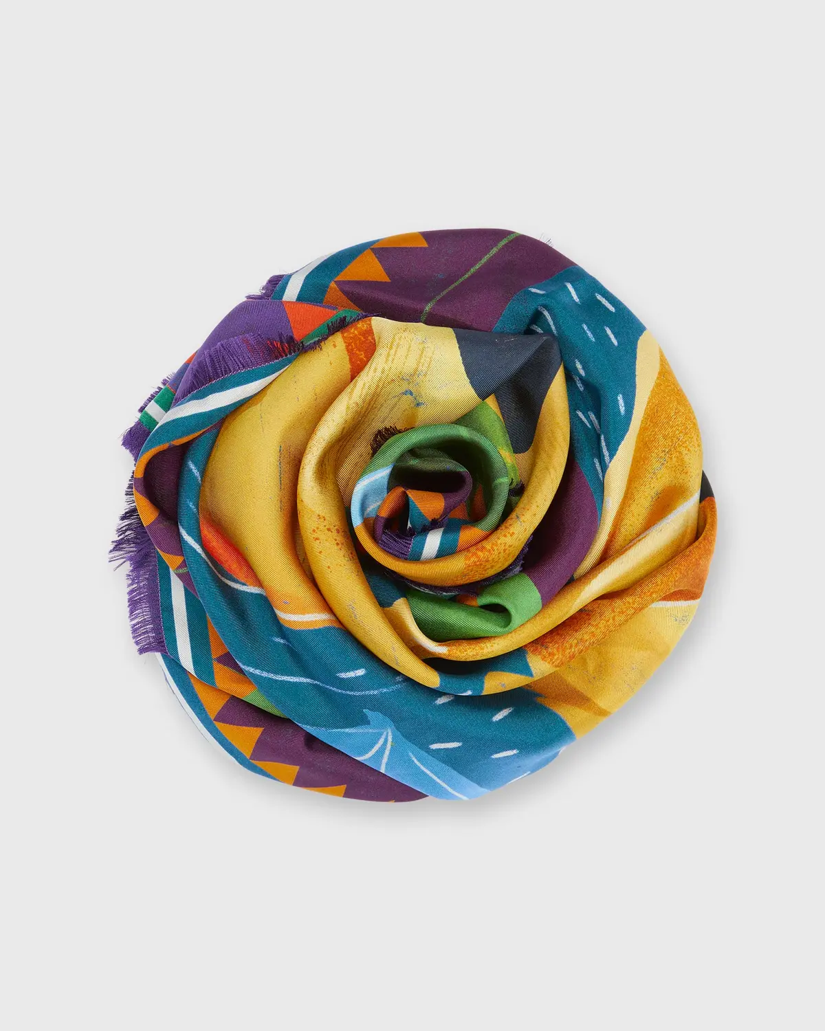 Reversible Silk Square Scarf In Cardinal Bloom 1
