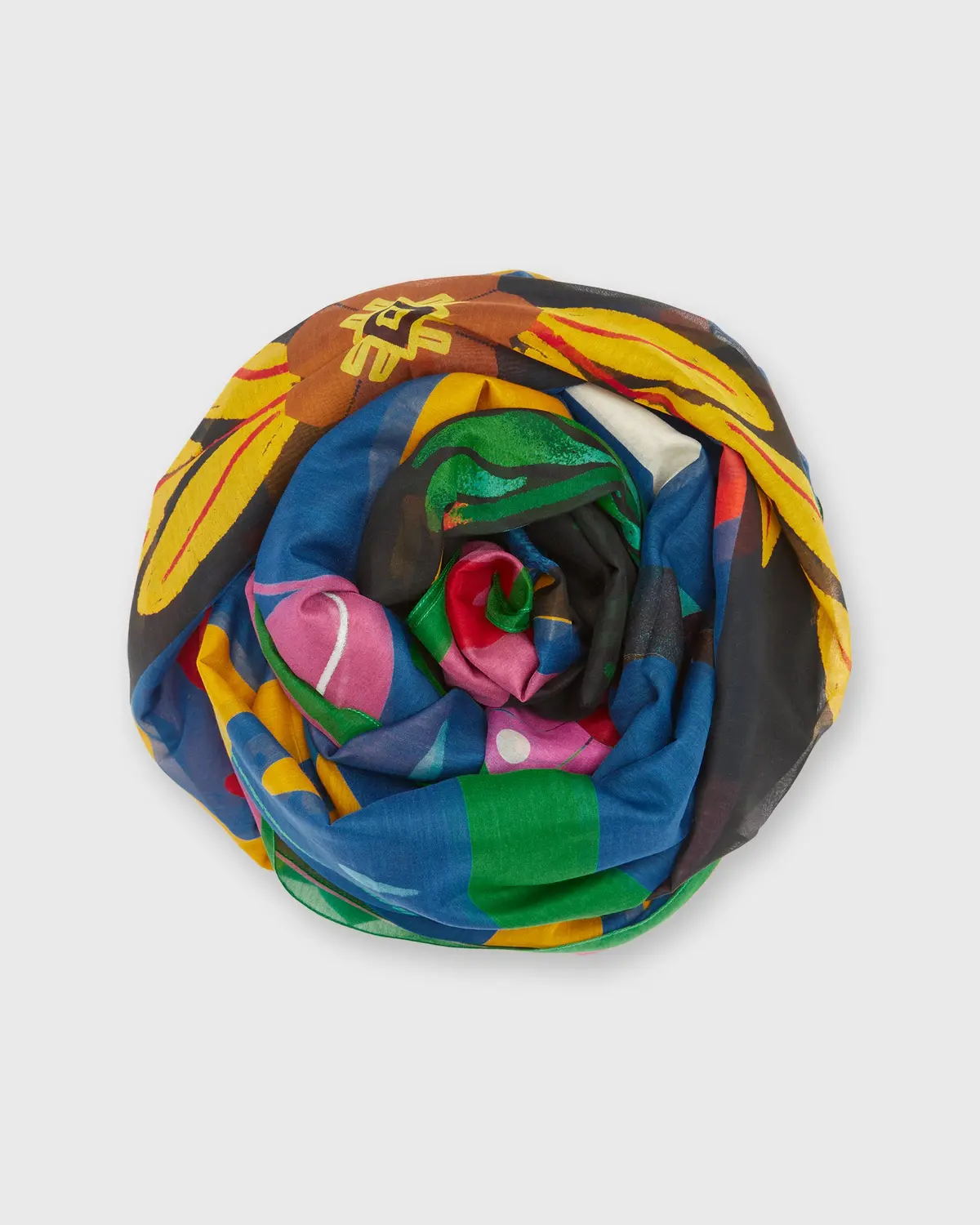 Cotton Silk Scarf In Dreaming Tree 1