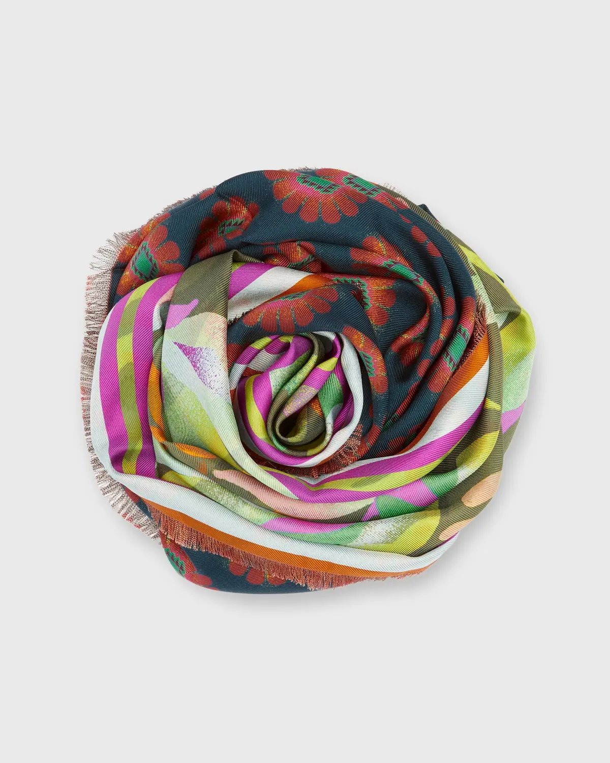 Reversible Silk Scarf In Dancing Deer 1