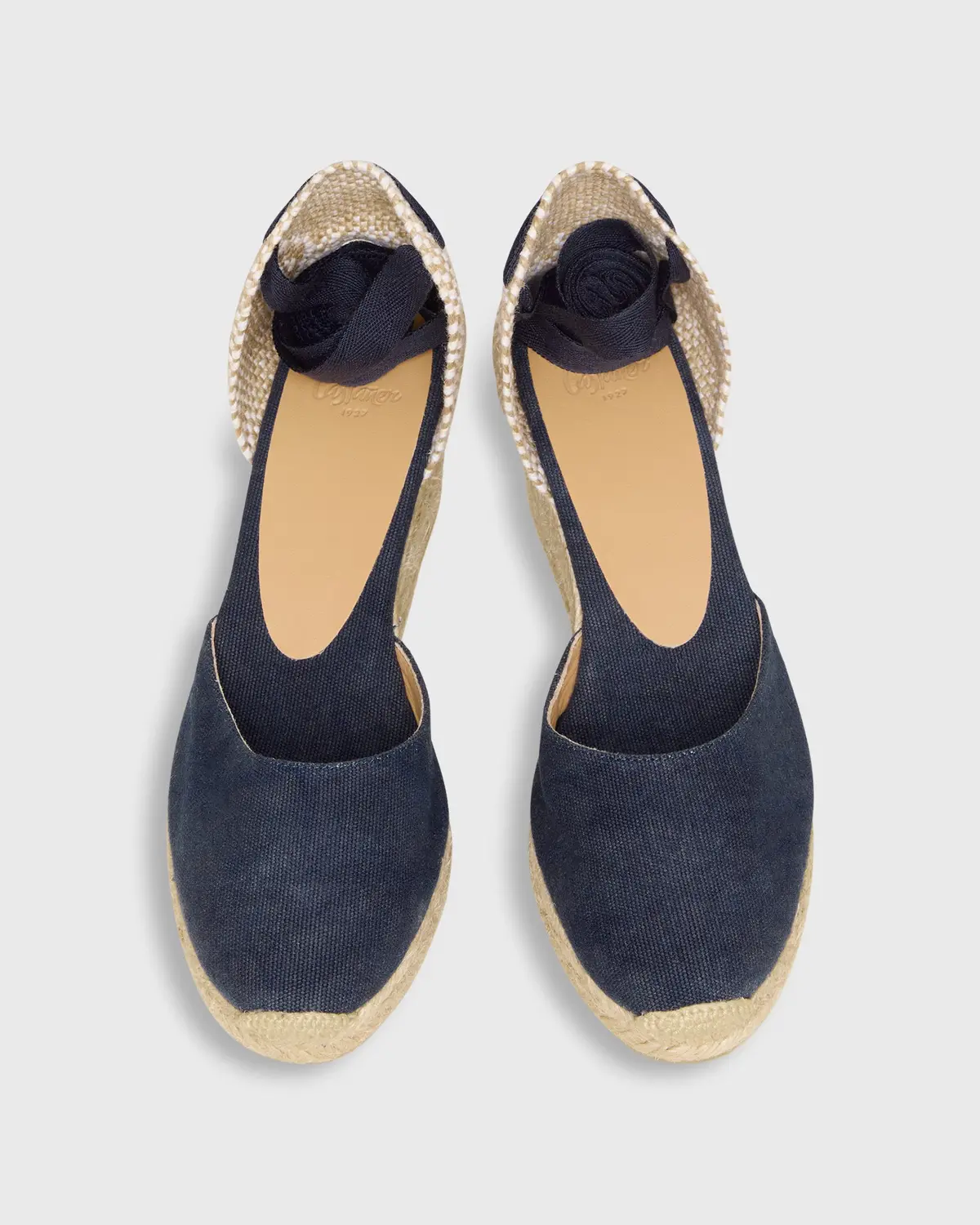 Low Carina Espadrille In Navy Oxford Canvas 2