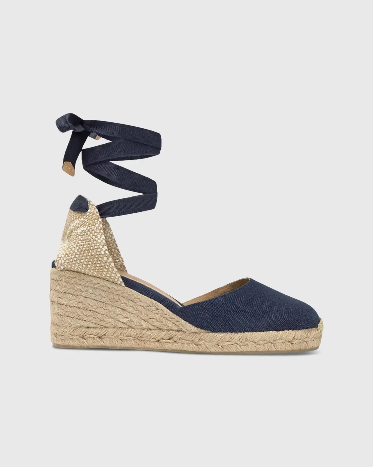 Low Carina Espadrille In Navy Oxford Canvas 1