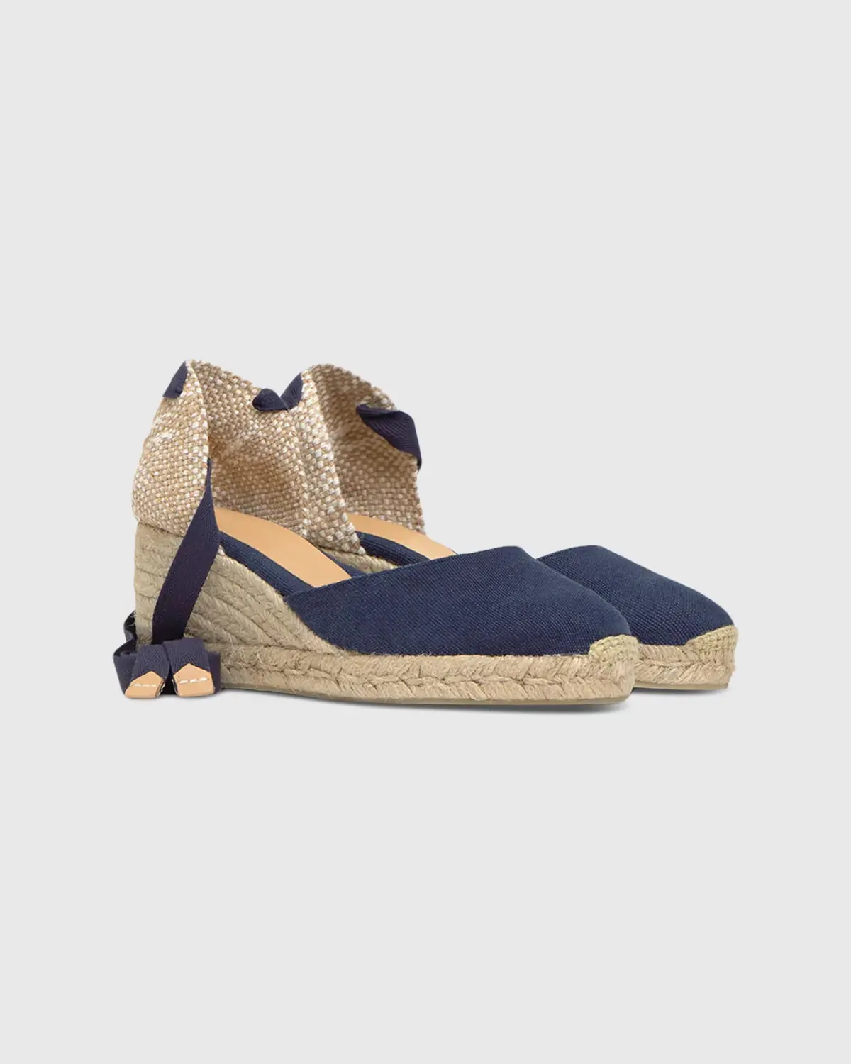 Low Carina Espadrille In Navy Oxford Canvas 3