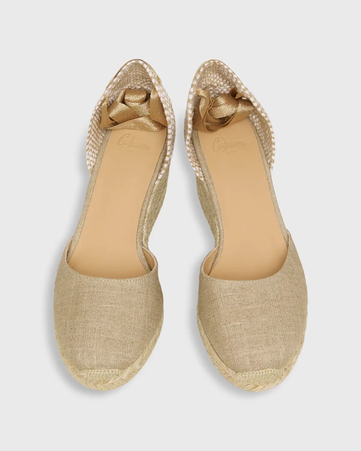 Low Carina Espadrille In Gold Canvas 2