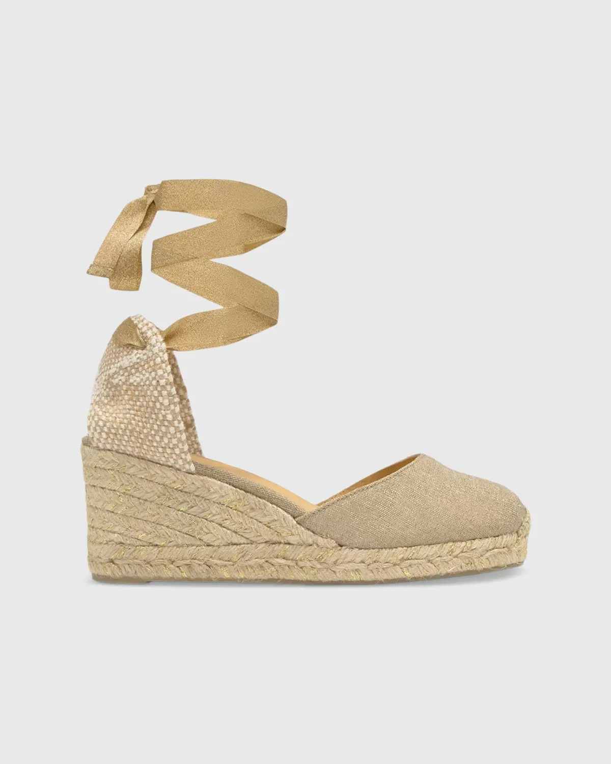 Low Carina Espadrille In Gold Canvas 1