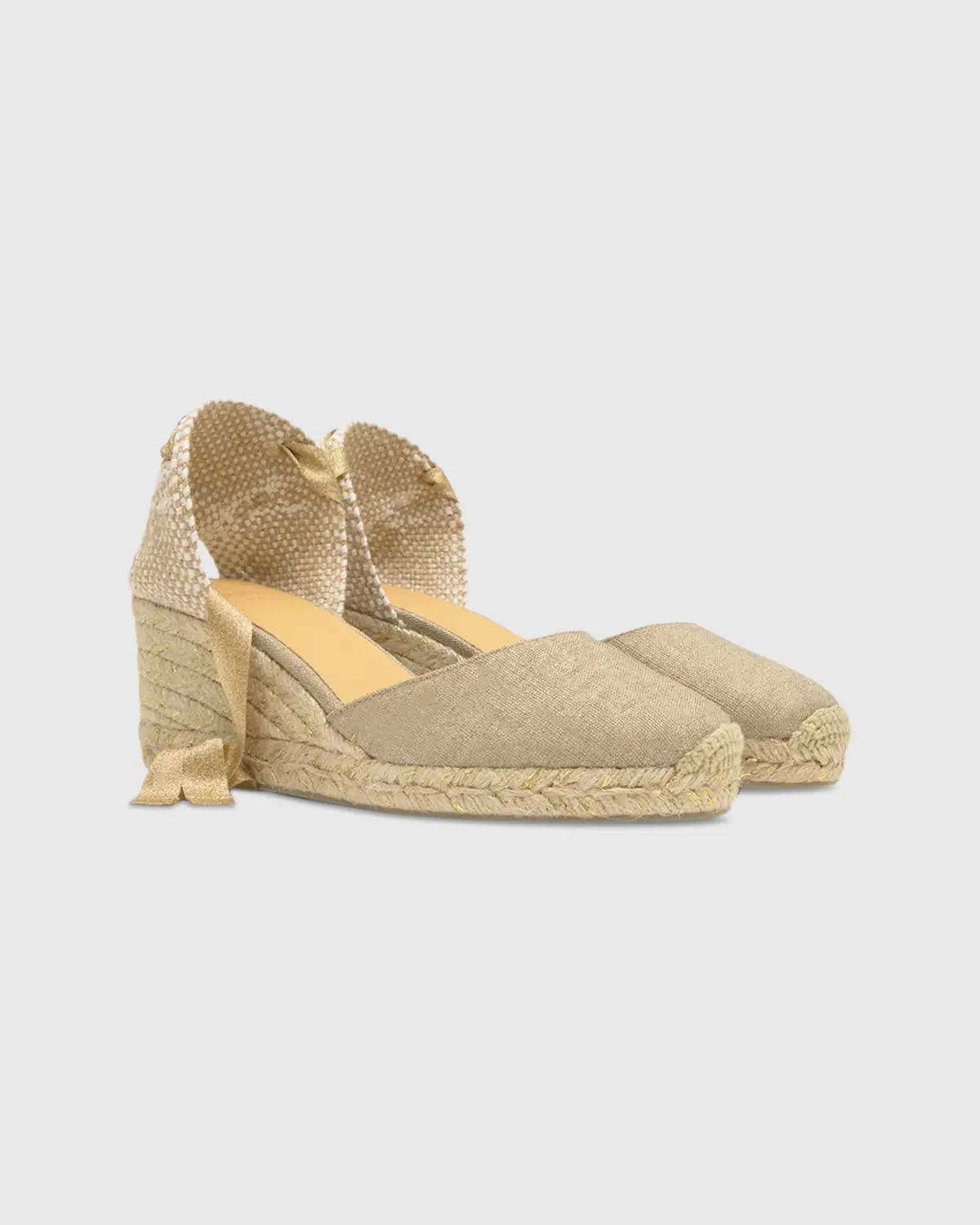 Low Carina Espadrille In Gold Canvas 3