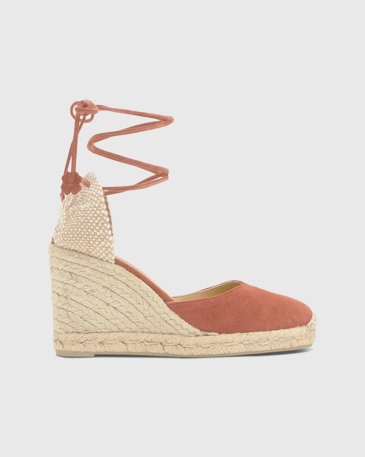 High Carina Espadrille In Marsala Suede 1