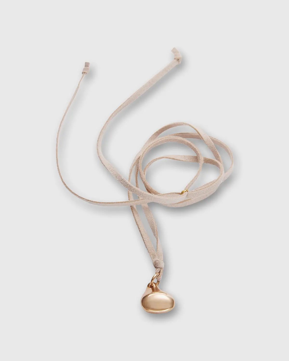 Oslo Cord Pendant Necklace In Cream/Gold 1